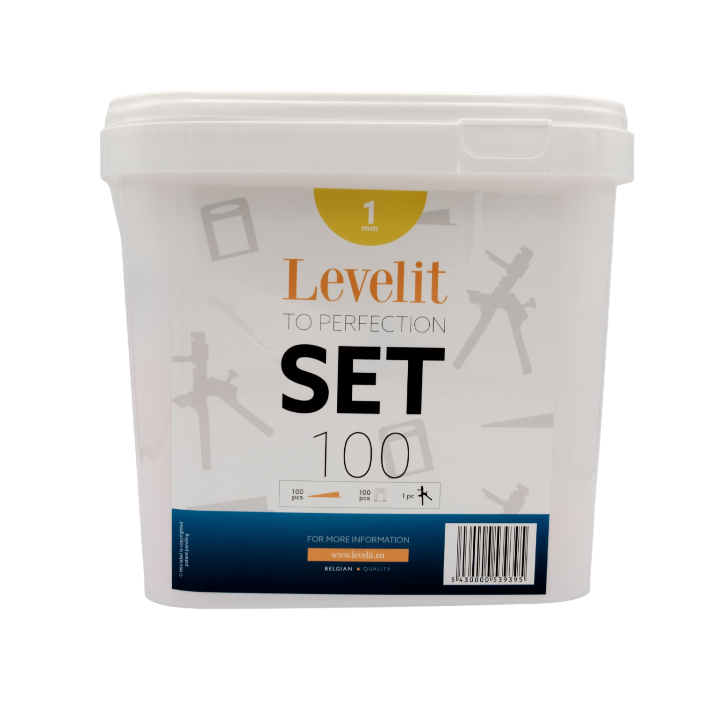 Levelit – Complete Set – Wedges, clips and plastic pliers