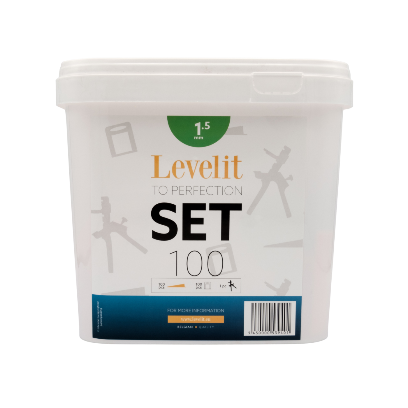 Levelit – Complete Set – Wedges, clips and plastic pliers