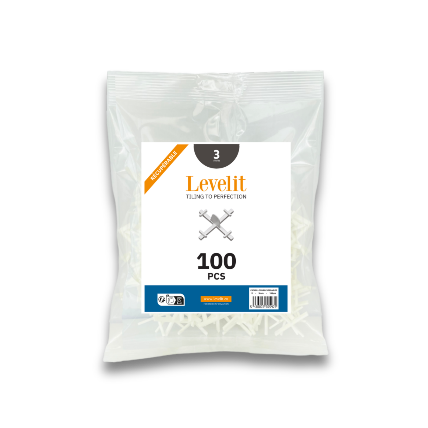 Wiederverwendbare Fliesenkreuze (100 Stück)